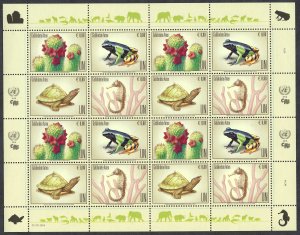 UN Vienna #616-619 80¢ Endangered Species (2018). Full mini-sheet. MNH