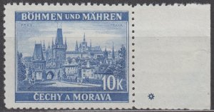 Bohemia & Moravia Scott #38 MNH 1939 with * printing plate label