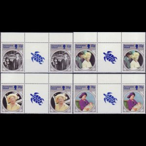 ASCENSION 1985 - Scott# 372-5 Queen Mother Pairs Set of 8 NH