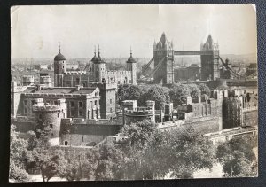 1956 Earls Court England RPPC Postcard Cover To Prague Czechoslovakian Tower