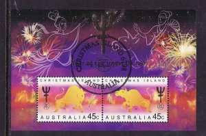 Christmas Is.-Sc#406b-used sheet-Chinese New Year of the Ox-1997-