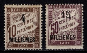 French PO in Alexandria 1922 Postage Due Surch. in milliemes, Part Set [Unused]