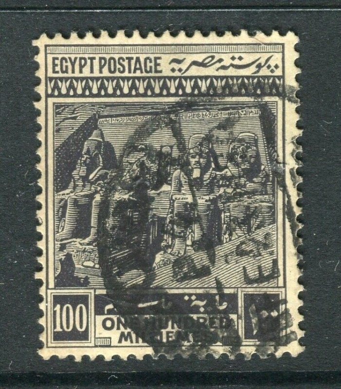 EGYPT; 1922 early Egypt History Optd. issue Mint hinged 100m. value