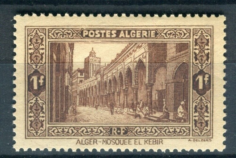 FRENCH COLONIES; ALGERIA 1936 early pictorial issue Mint hinged 1Fr. value