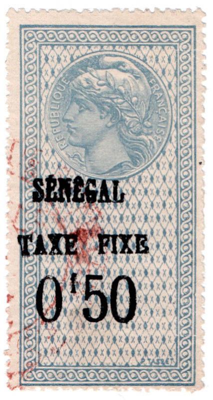 (I.B) France Colonial Revenue : Senegal Duty 50c (Taxe Fixe)