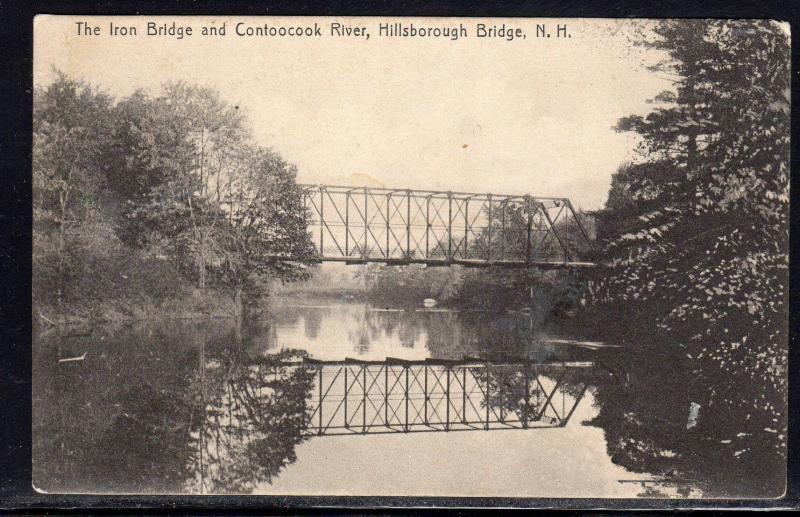 US Hillsboro Center NH DPO 1910 On Iron Bridge Card b55