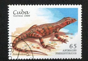 CUBA Sc# 3991  DINOSAURS prehistoric  PROTOSUCHUS  65c  1999 used cto