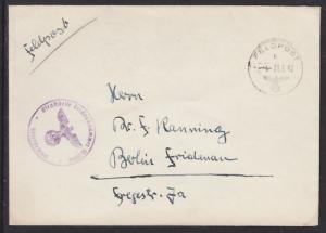 Germany, 1942 WWII Destroyer Z-30 Feldpost Cover