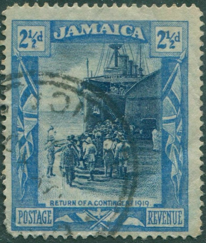 Jamaica 1919 SG82a 2½d blue Return of War Contingent FU