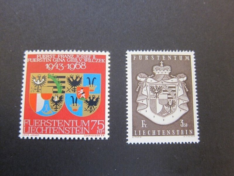 Liechtenstein 1968 Sc 496,452 set MNH