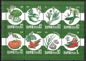 Korea 1998 Vegetables Sheet of 8 MNH