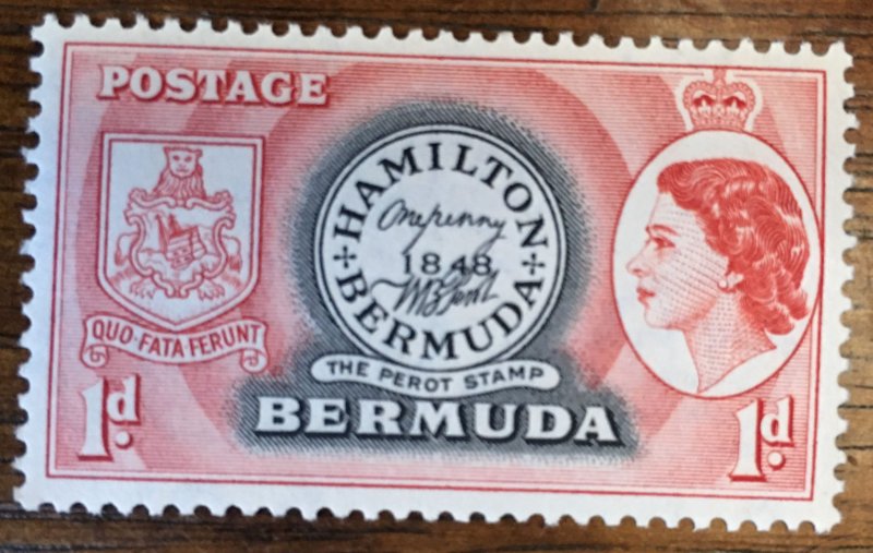 1953 Bermuda Set of 3 Littleton Stamp Co 8-E 1d 1/2d 1 1/2 d Crowned