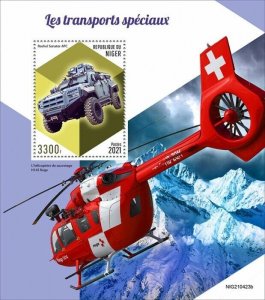 Niger 2021 MNH Special Transport Stamps Roshel Senator APC Helicopters 1v S/S