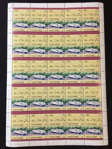 TUVALU Racing Cars Sheets x 8 MNH(400 Stamps)BLK36