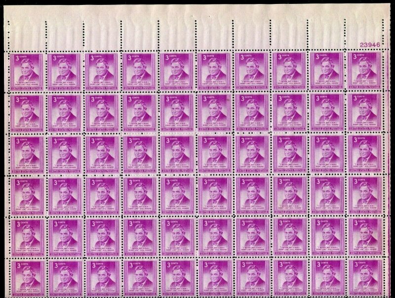 Scott # 975 Will Rodgers 3¢ Sheet of 70 Stamps MNH 1948