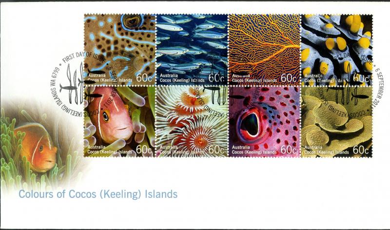 COCOS ISLAND SET OF 3 FDC  #360a-t BIN $10.00