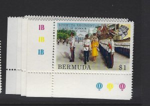 Bermuda SC 423-8 Plate Singles MNH (5grp)