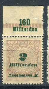 GERMANY; 1923 Oct-Nov Inflation Surcharged MINT MNH 2M. fine SHEET MARGINAL