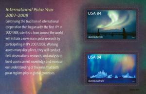 2007 84c International Polar Year Souvenir Sheet of 2 Scott 4123 Mint F/VF NH