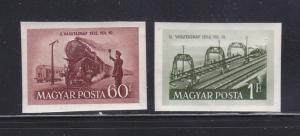 Hungary 1012-1013 Imperf Set MNH Trains (B)