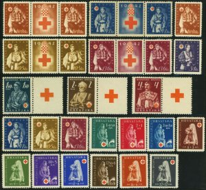 CROATIA WWII German Occupation Semi-Postal Stamp Collection Mint LH