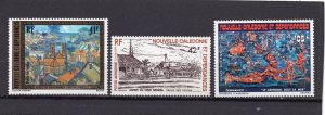 NEW CALEDONIA 1977-1978 PAINTINGS SET OF 3 STAMPS MNH