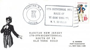 RARRITAN NEW JERSEY CACHET COVER ROUTE OF YE OLDE NEW YORK CACHET COVER 1975