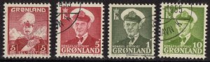 Thematic stamps GREENLAND 1938-50 4odd vals used sg.2, 26/8 used