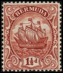 Bermuda 84 - Mint-H - 1 1/2p Caravel (Ship) (wmk: 4) (1934) (cv $12.40)