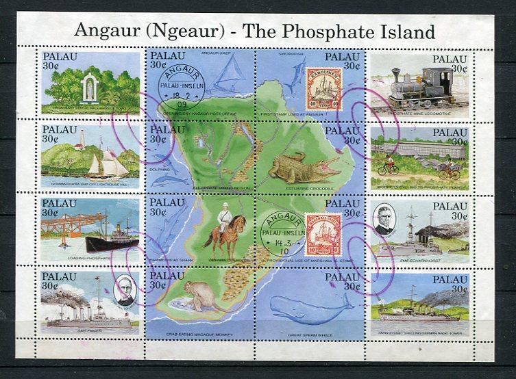 Palau Angaur the Phospkate Island Used Souvenir Sheet 6291