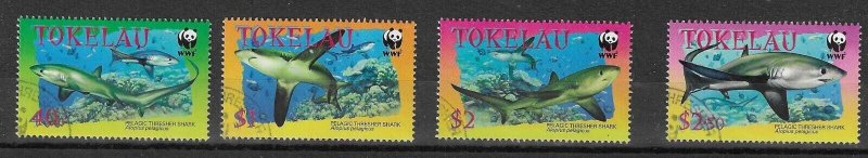 TOKELAU ISLANDS SG336/9 2002 PELAGIC THRESHER SHARKS USED