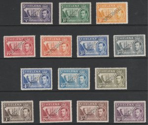 St HELENA 1938 KG6 set complete perforated SPECIMEN  fine with gum