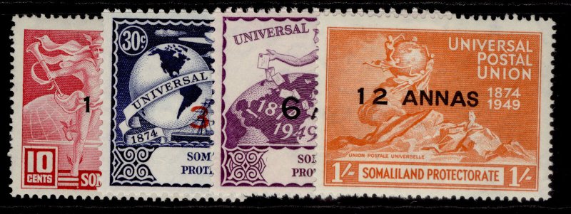 SOMALILAND PROTECTORATE GVI SG121-124, anniversary of UPU set, NH MINT.