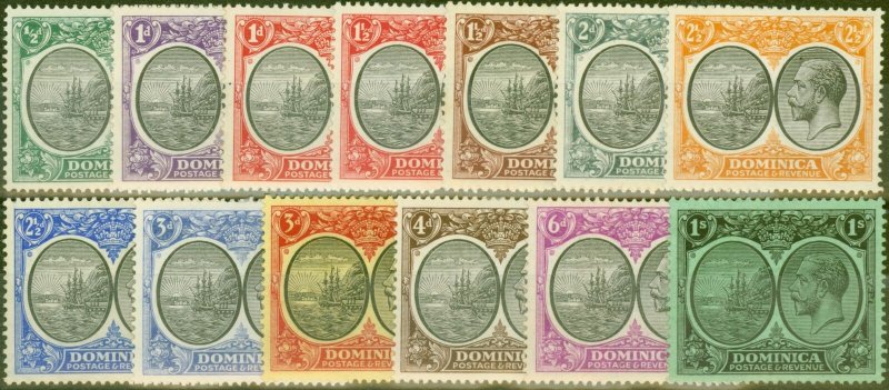 Dominica 1923-33 set of 13 to 1s SG71-83 Fine Mtd Mint