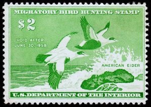 United States Hunting Permit Stamp Scott RW24 (1957) Mint H VF, CV$42.50-51.00 C
