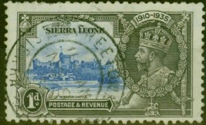 Sierra Leone 1935 Jubilee 1d Ultramarine & Grey-Black SG181a Extra Flagstaff ...