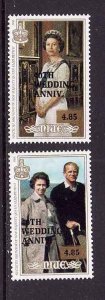 Niue-Sc#546-7-Unused NH set-QEII 40th Wedding-1987-