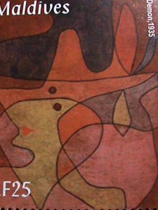 ​MALDIVES- FAMOUS PAUL KLEE PAINTING-DAVE DEMON-1935  MNH-S/S SHEET VERY FINE