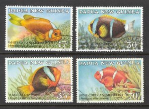 Papua New Guinea Sc# 659-662 Used 1987 Fish