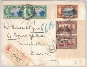 40145 - TRINIDAD & TOBAGO - POSTAL HISTORY - Registered COVER to FRANCE 1938