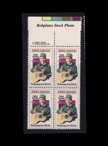 BOBPLATES #1755 Jimmie Rodgers Copyright Block  F-VF NH ~ See Details for Pos