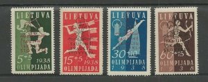 1938 Lithuania Boy Girl Scout Olympics overprint 