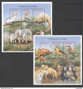 Sierra Leone Fauna Wild Animals A Wonderland Of Wildlife 2Kb ** Stamps Pk209