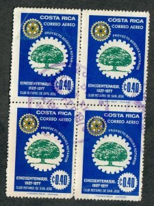 Costa Rica C683 used block of 4