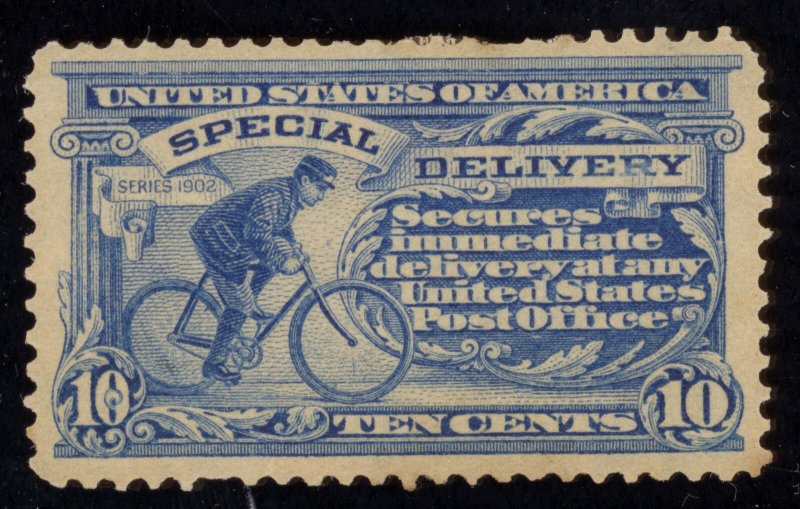 US Scott E6 Mint HR OG 10c ultramarine Messenger On Bicycle Lot V111 bhmstamps