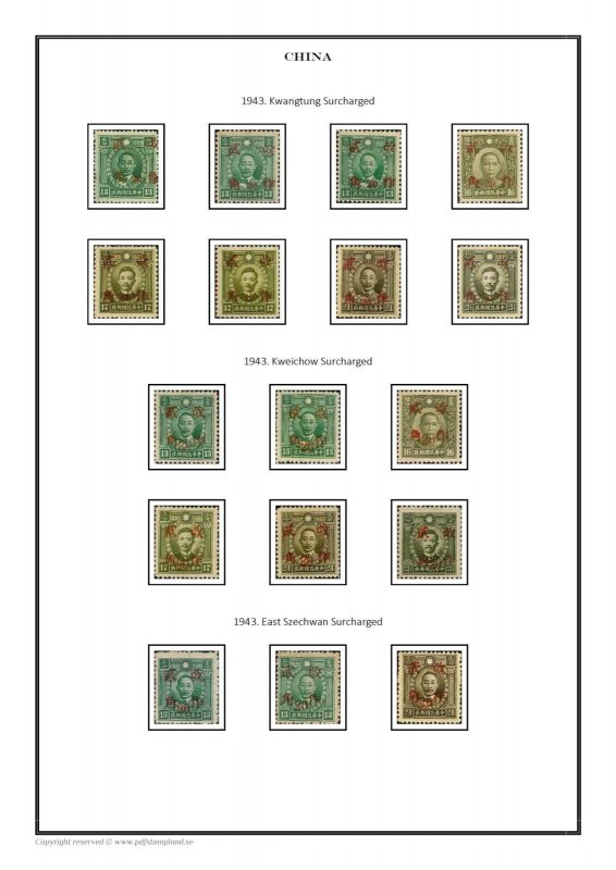 China 1878-1949 PDF (DIGITAL)  STAMP ALBUM PAGES 