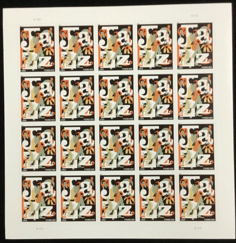 4503    Jazz, Musician   MNH  Forever sheet of 20    FV $11.00    Issued In 2011