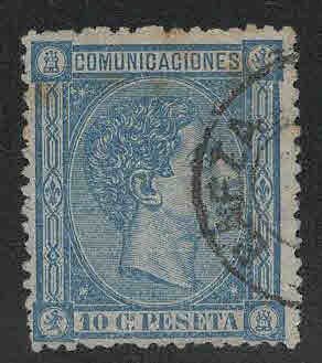 SPAIN Scott 214 Used  stamp nice town cancel