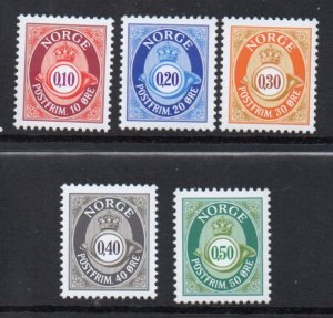 Norway Sc 1141-1145 1997 Posthorns stamp set mint NH