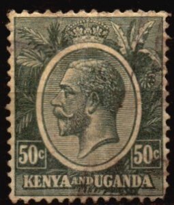 Kenya Uganda Tanganyika Used Scott 27 w/rounded corner and body crease